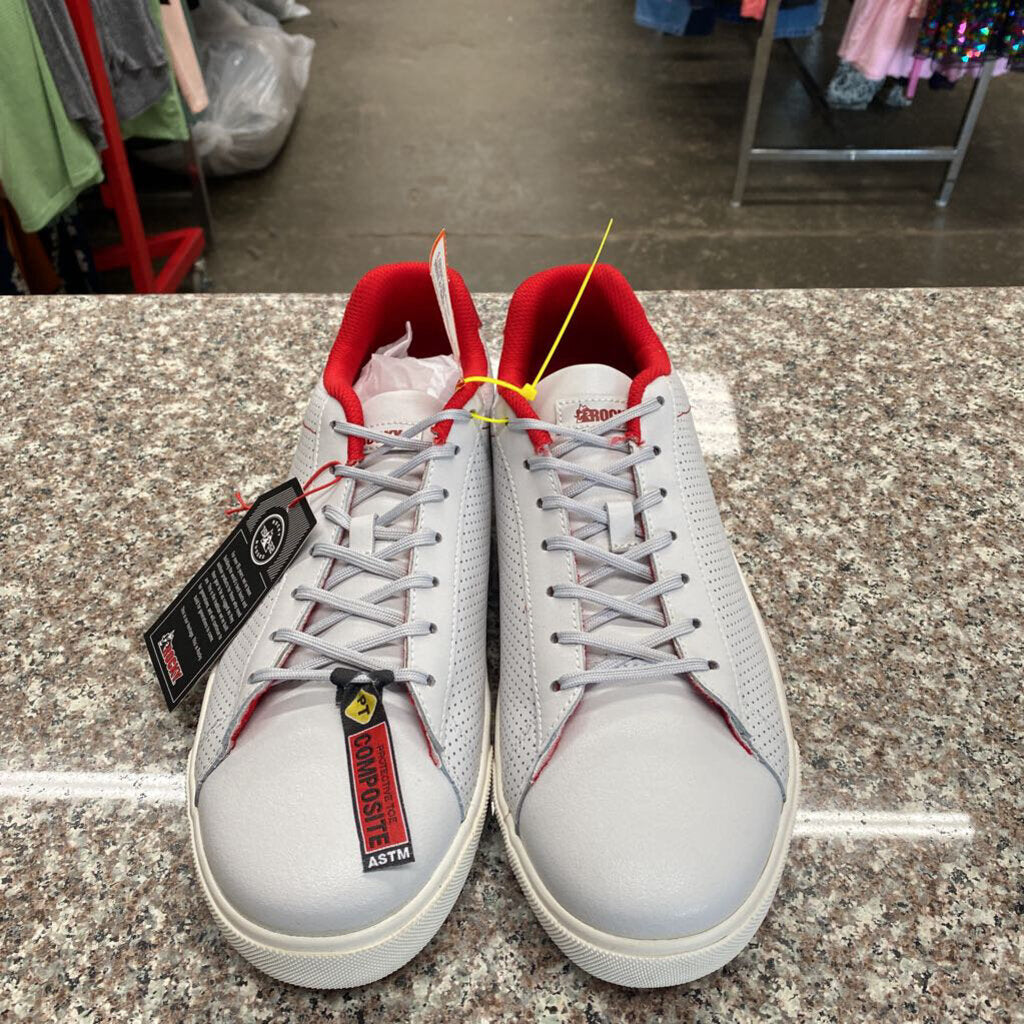 MENS ROCKY STEEL TOE RED/LT GREY SHOES 11 NWT