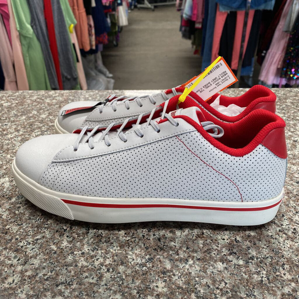 MENS ROCKY STEEL TOE RED/LT GREY SHOES 11 NWT