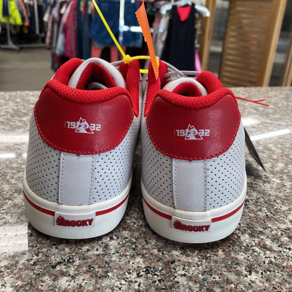 MENS ROCKY STEEL TOE RED/LT GREY SHOES 11 NWT