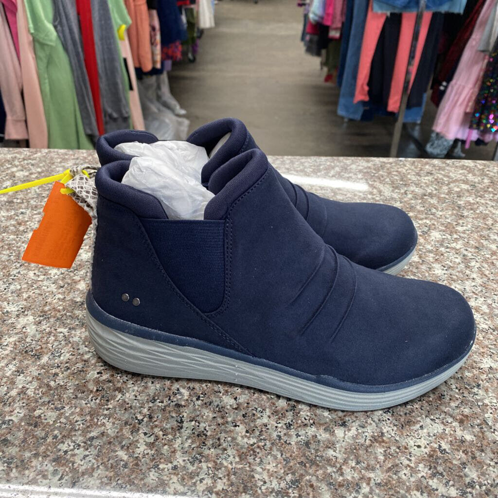 WOMENS RYKA NAVY BLUE CASUAL ANKLE BOOTS 7 1/2 NEW