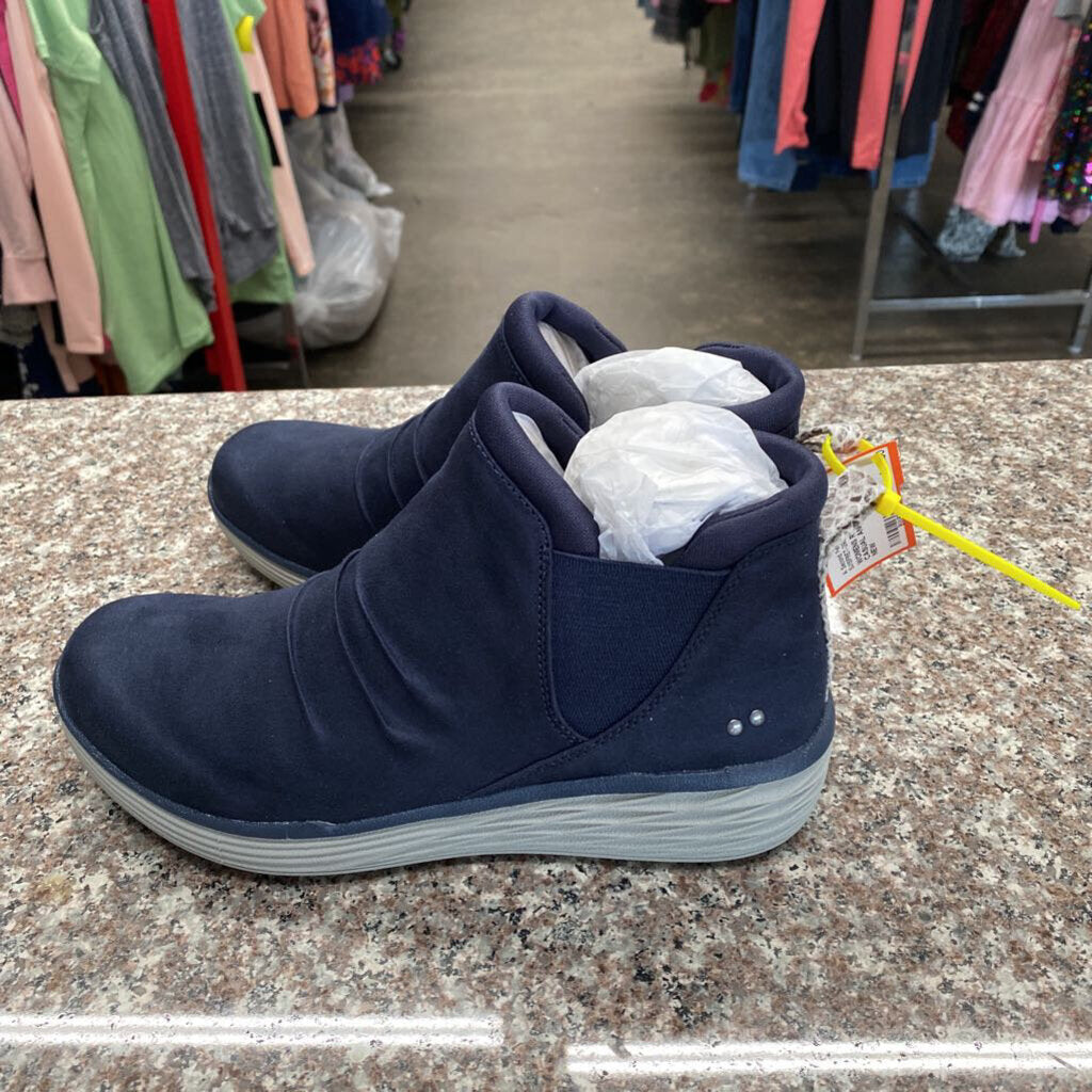 WOMENS RYKA NAVY BLUE CASUAL ANKLE BOOTS 7 1/2 NEW