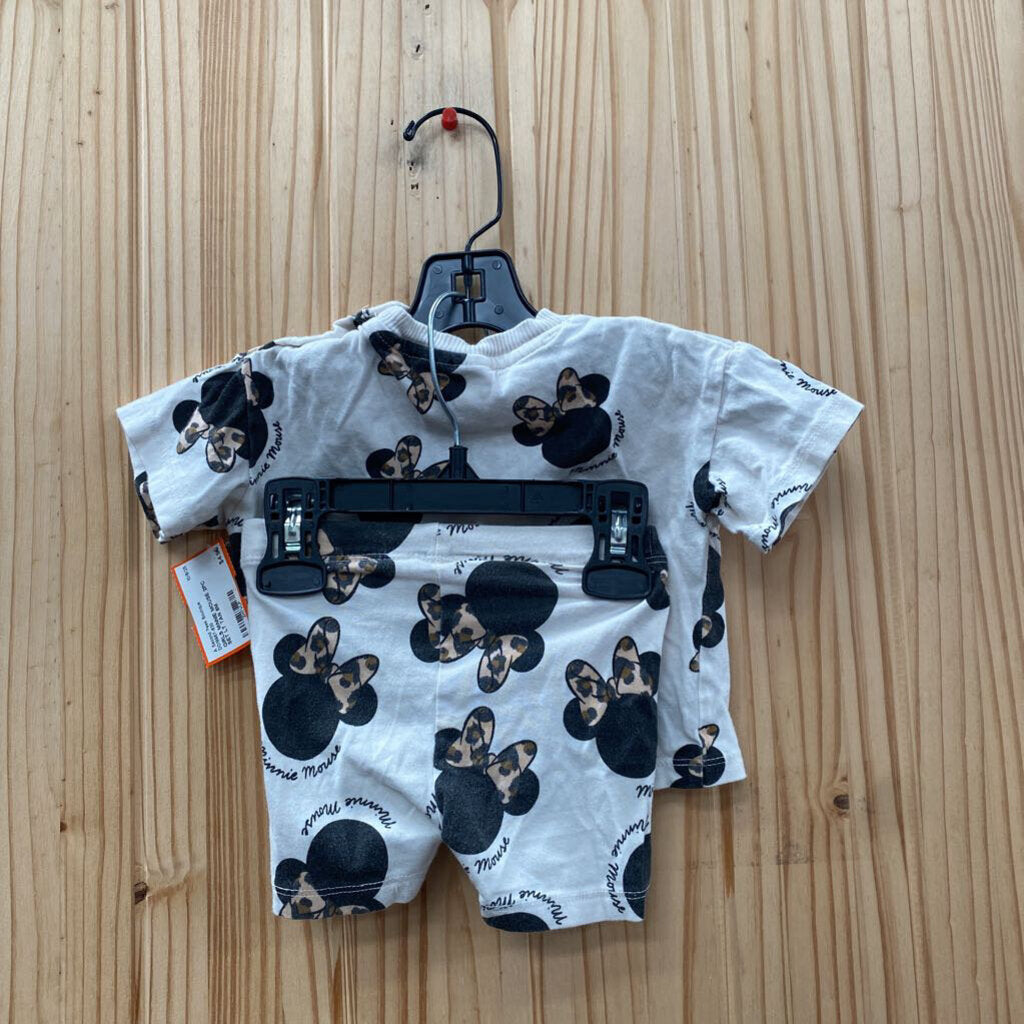 GIRLS MINNIE MOUSE 2PC SET LT TAN 6M