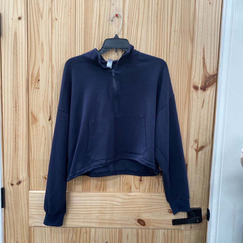 WOMENS 90 DEGREES BLK CROP TOP SHIRT L