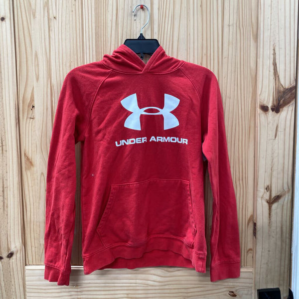 BOYS UNDER ARMOUR HOODIE RED/WHITE YXL 14