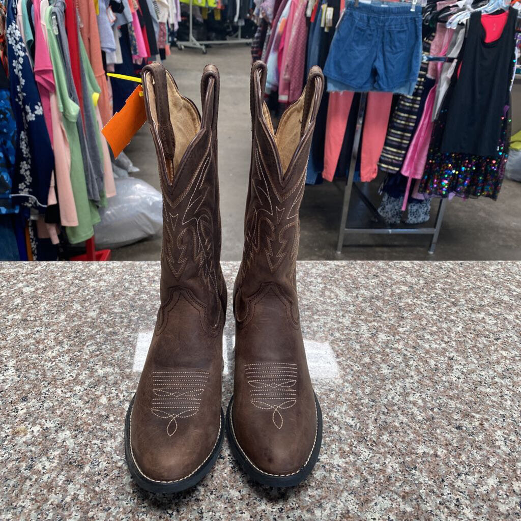 WOMENS SYANNE DK BROWN SLIP RESIST BOOTS 7.5