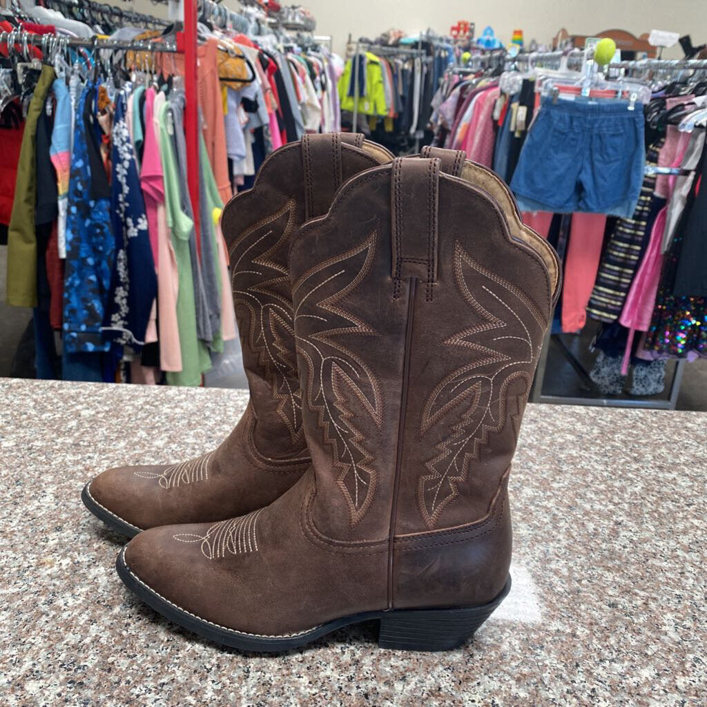 WOMENS SYANNE DK BROWN SLIP RESIST BOOTS 7.5