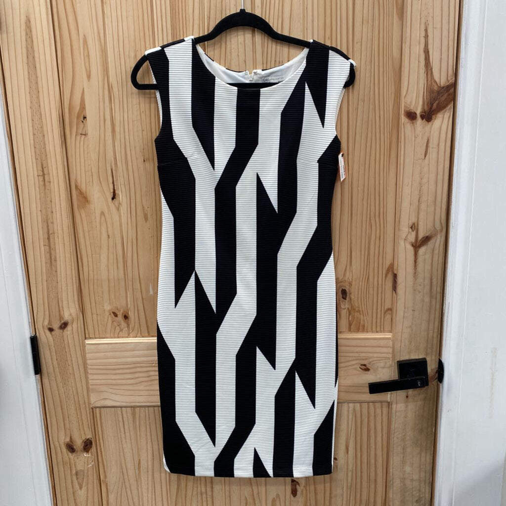 WOMENS CATO SL CASUAL DRESS BLK/WHITE 6 NWT