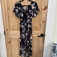 WOMENS KINDRED BLK FLORAL ROMPER XL