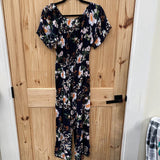 WOMENS KINDRED BLK FLORAL ROMPER XL