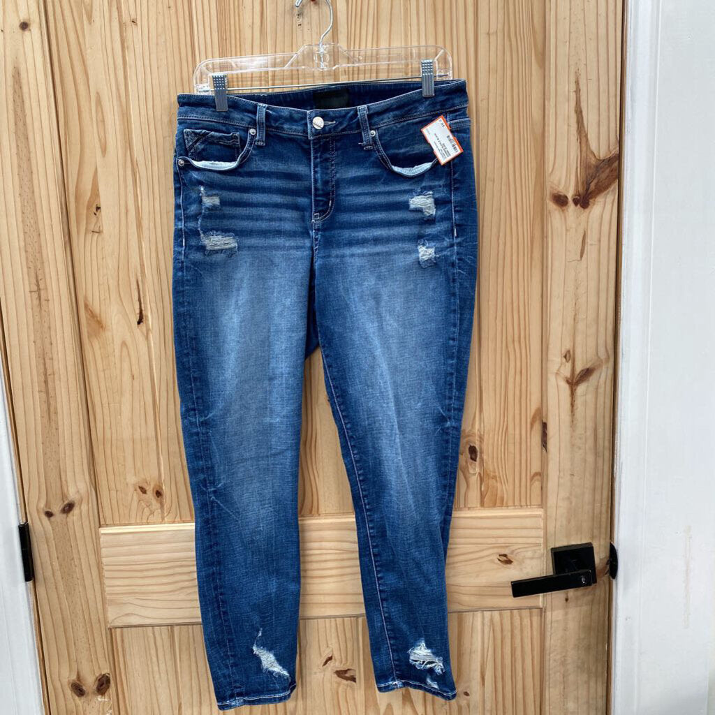 WOMENS BUCKLE BLACK DENIM JEANS 30