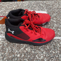 BOYS UNDER ARMOUR SHOES RED/WHITE/BLK 5Y
