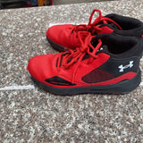BOYS UNDER ARMOUR SHOES RED/WHITE/BLK 5Y