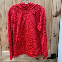 BOYS UNDER ARMOUR HOODIE RED/BLK YXL 14