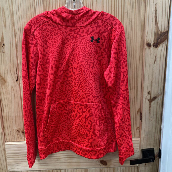 BOYS UNDER ARMOUR HOODIE RED/BLK YXL 14