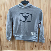 BOYS UNDER ARMOUR HOODIE GREY/BLK YXS 4/5