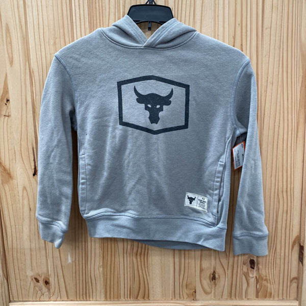 BOYS UNDER ARMOUR HOODIE GREY/BLK YXS 4/5
