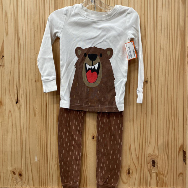 BOYS OLD NAVY 2PC SET BROWN/WHITE W/BEAR 4T