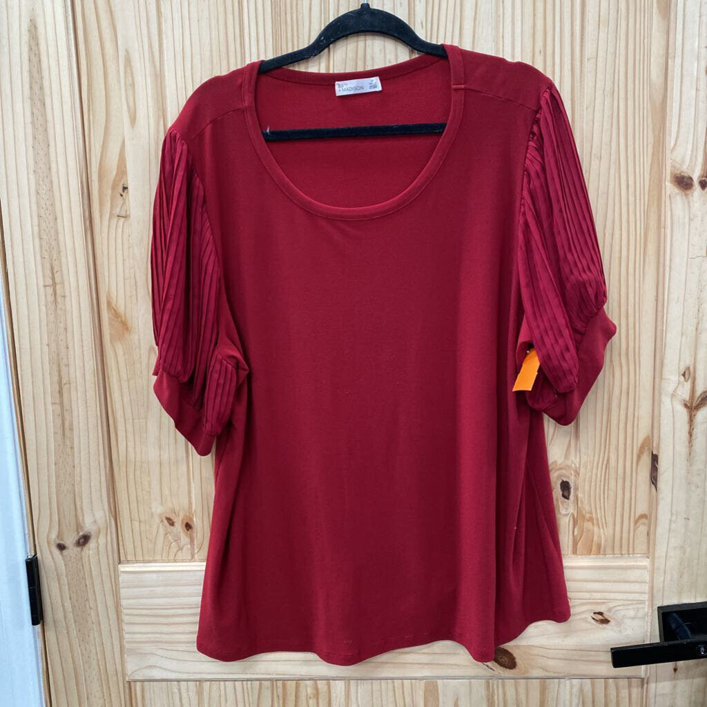 WOMENS 89TH & MADISON WINE CASUAL TOP 2X