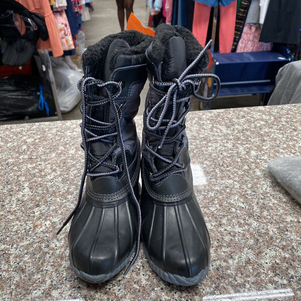 WOMENS LANDS END BLK BOOTS 6