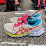WOMENS ASICS HOT PINK/WHITE/SKY BLUE 8 1/2