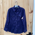 WRANGLER RETRO NAVY BLUE SNAP UP SHIRT L