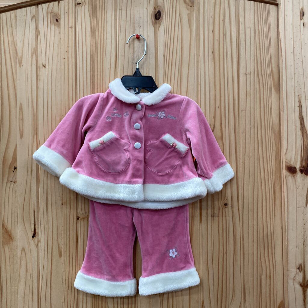 GIRLS LITTLE SNOWFLAKE 2PC SET PINK/WHITE 6/9M