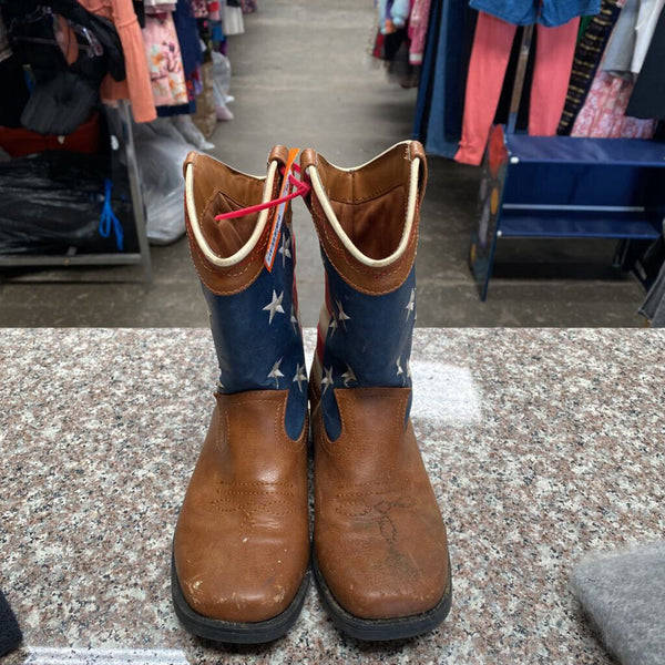 BOYS BOOTS RED/WHITE/BLUE TAN BOOTS 1