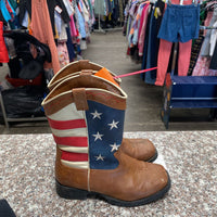 BOYS BOOTS RED/WHITE/BLUE TAN BOOTS 1