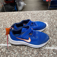 BOYS NIKE SHOES ROYAL BLUE/WHITE/ORANGE 1Y