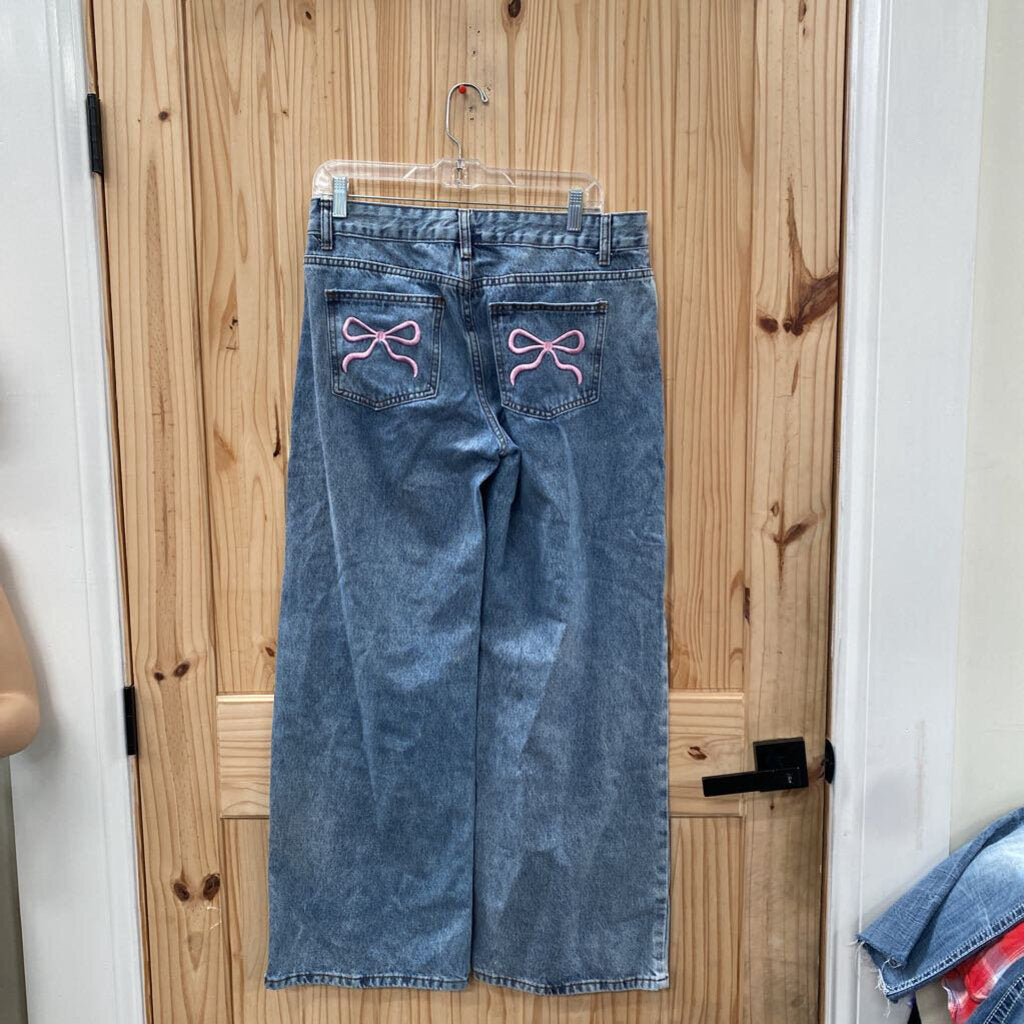 WOMENS TELEPATIA DENIM JEANS W/BOWS ON POCKETS 9