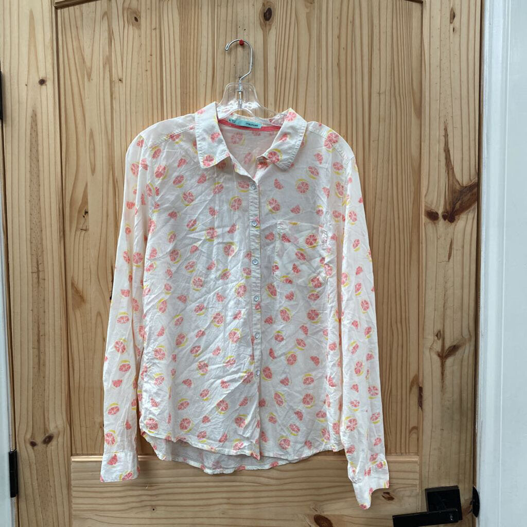 WOMENS MAURICES CASUAL TOP LT PINK W/LEMONS XL