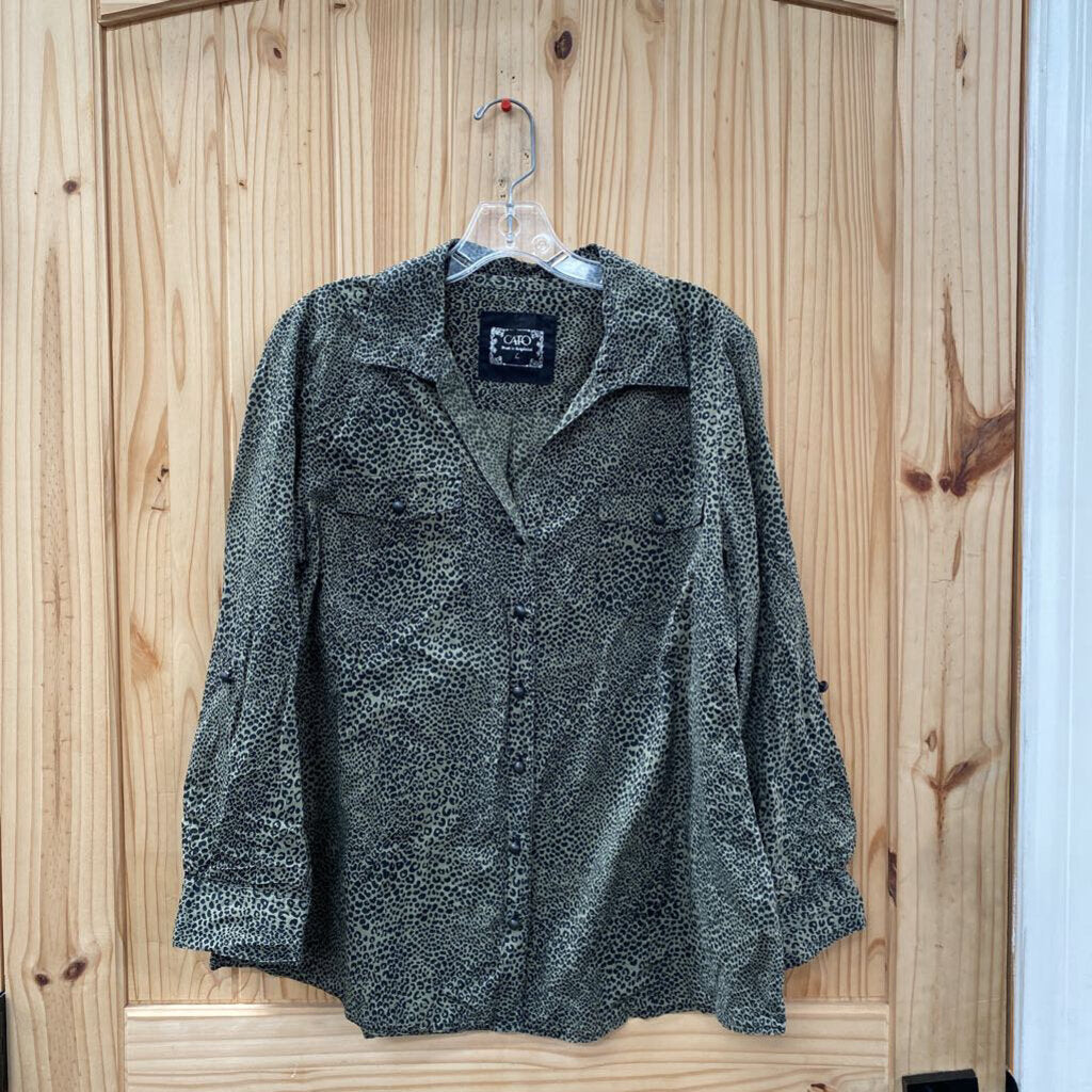 WOMENS CATO CASUAL TOP GREY/BLK L