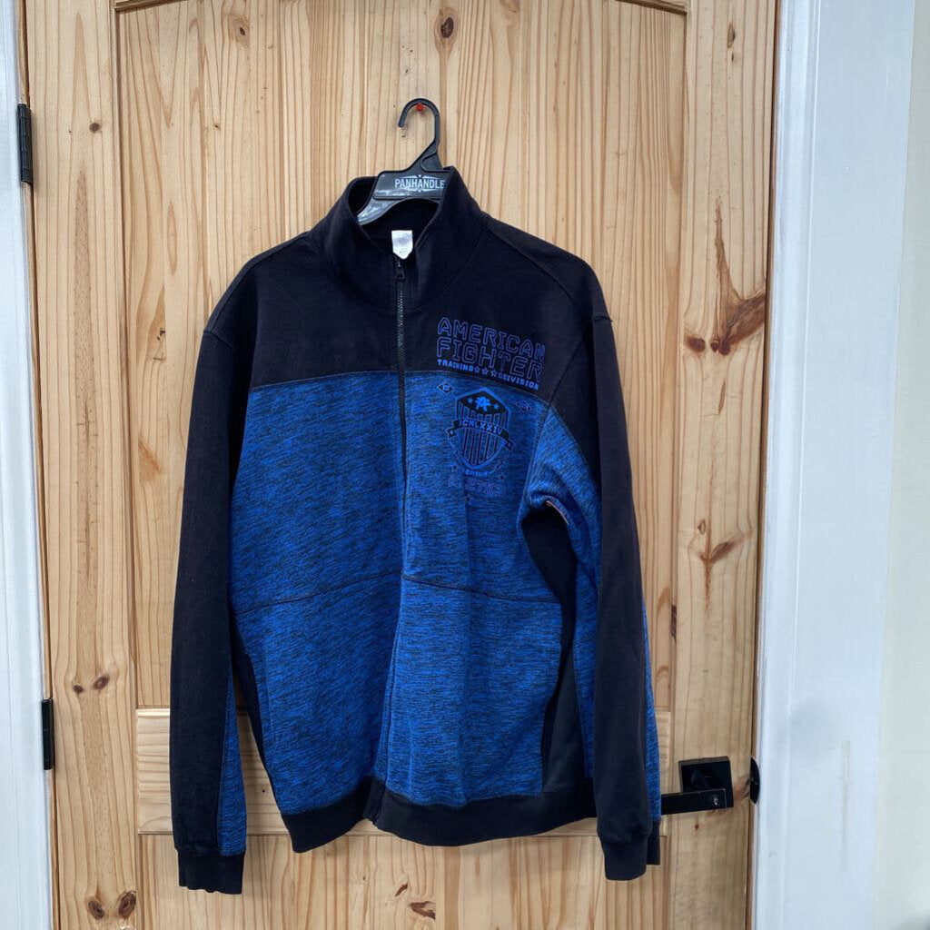 MENS AMERICAN FIGHTER JACKET BLK/BLUE XL (REVERSIBLE) SPW