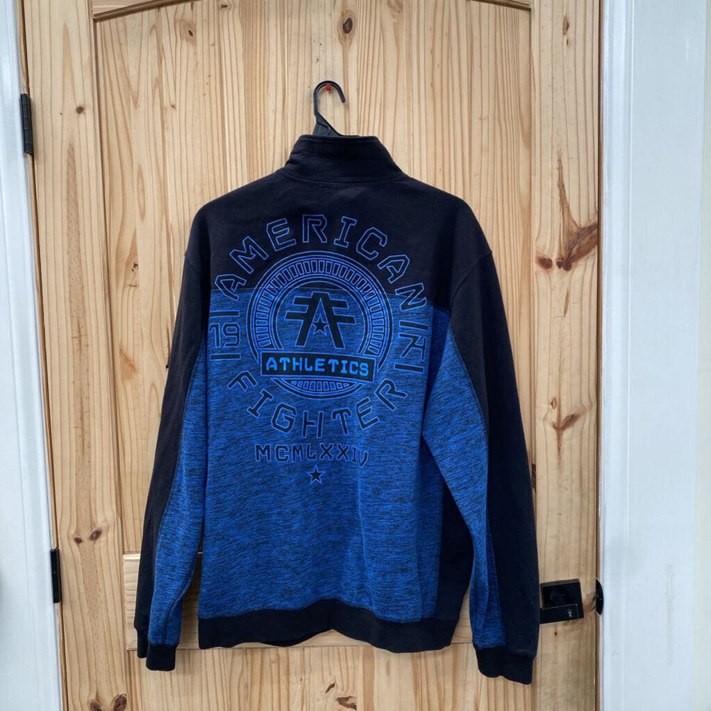 MENS AMERICAN FIGHTER JACKET BLK/BLUE XL (REVERSIBLE) SPW