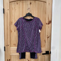 WOMENS XERSION 2PC SET PURPLE/GREY/BLK L