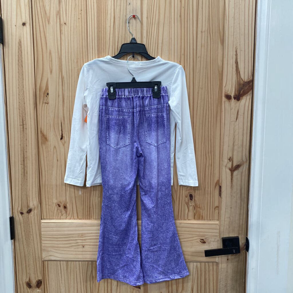 GIRLS 2PC ET PURPLE/WHITE W/BUTTERFLY 130 6/7