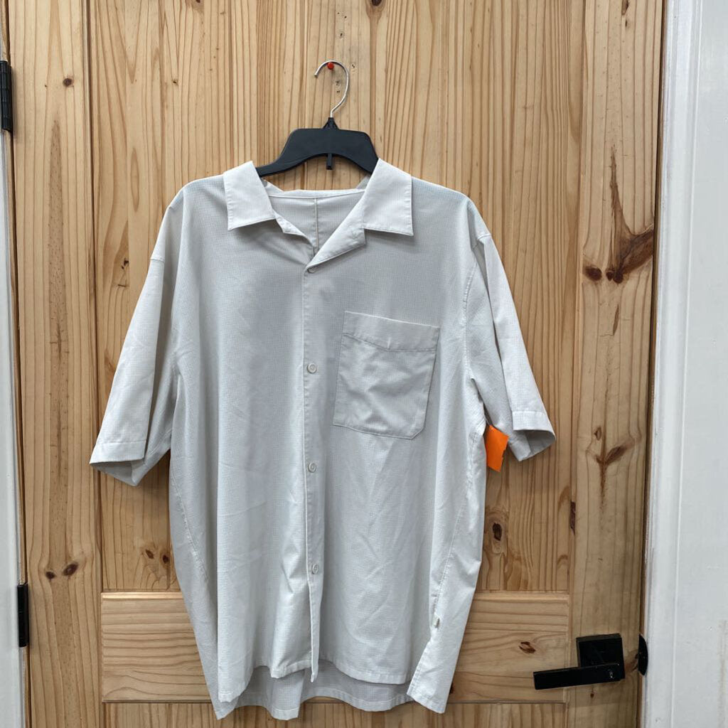 MENS LULULEMON OFF WHITE BUTTON UP SHIRT L