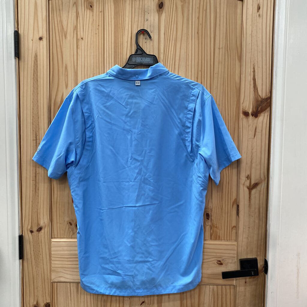 MENS PGA SKY BLUE BUTTON UP SHIRT L NWT