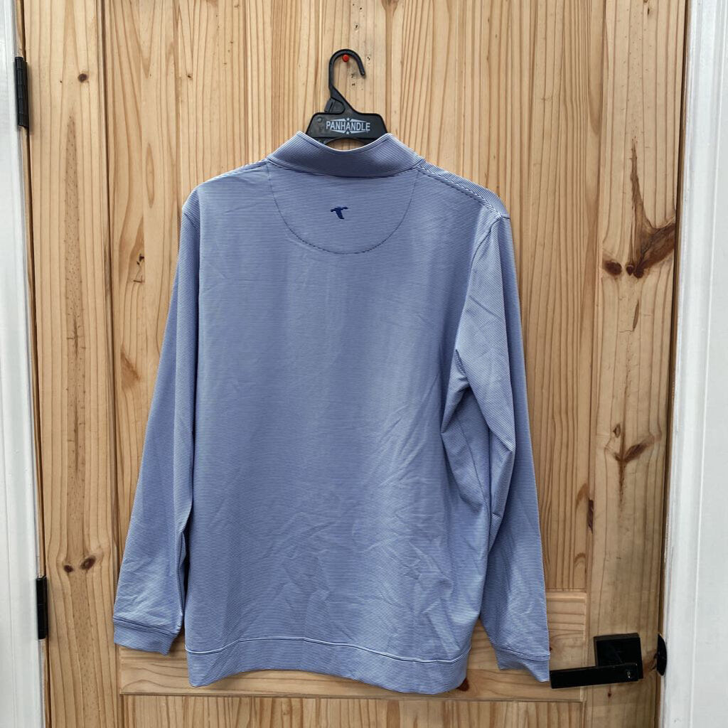 MENS GEN TEAL BLUE/WHITE STRIPE LS SHIRT L