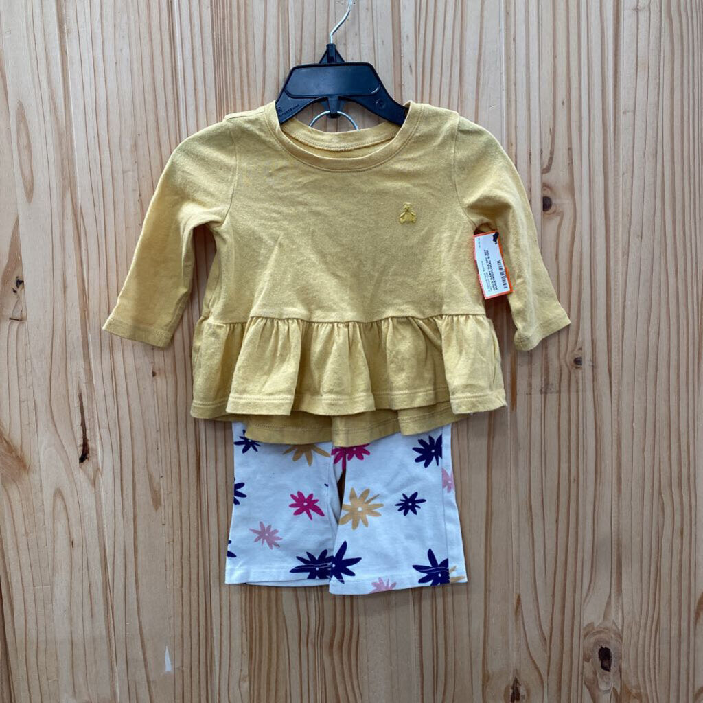 GIRLS BABY GA 2PC SET MUSATRD/FLORAL 6/12M