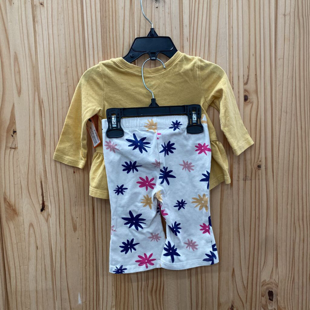 GIRLS BABY GA 2PC SET MUSATRD/FLORAL 6/12M