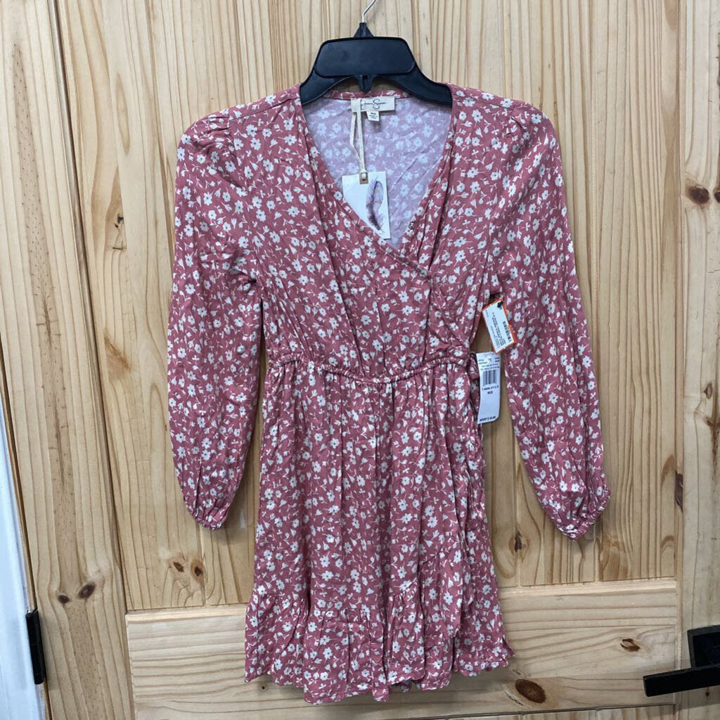 GIRLS JESSICA SIMPSON MAUVE FLORAL DRESS M 8 NWT