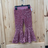 GIRLS MAUVE SEQUIN FLARE PANTS L 5