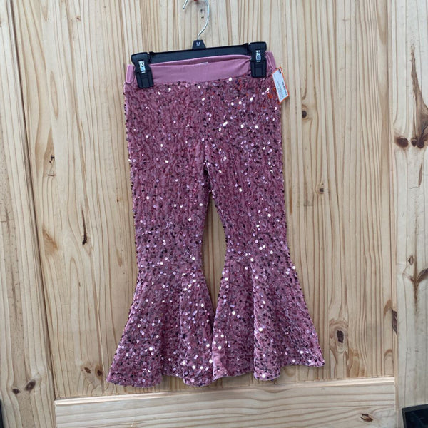 GIRLS MAUVE SEQUIN FLARE PANTS L 5