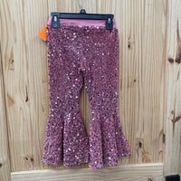 GIRLS MAUVE SEQUIN FLARE PANTS L 5