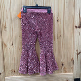 GIRLS MAUVE SEQUIN FLARE PANTS L 5