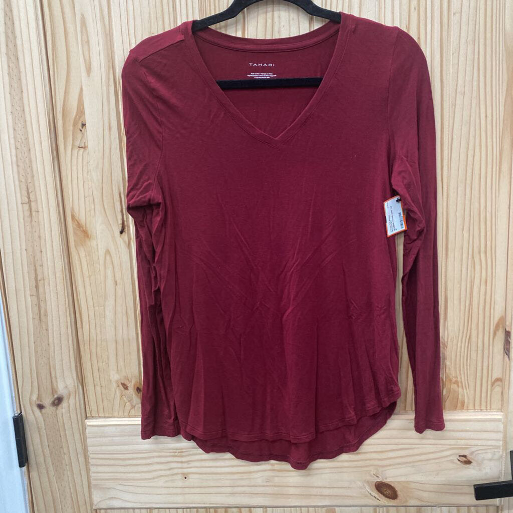 WOMENS TAHARI WINE TOP M