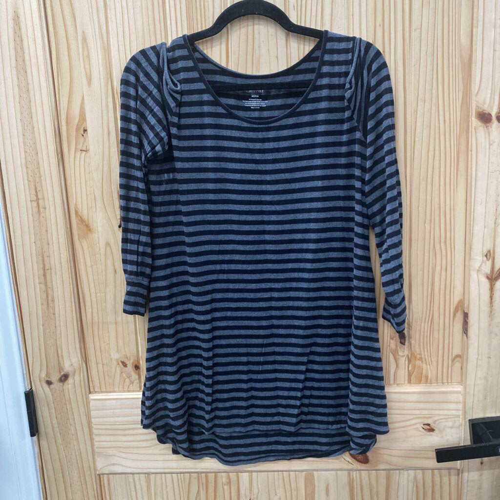 WOMENS SOMA BLK/GREY STRIPE LS SHIRT M