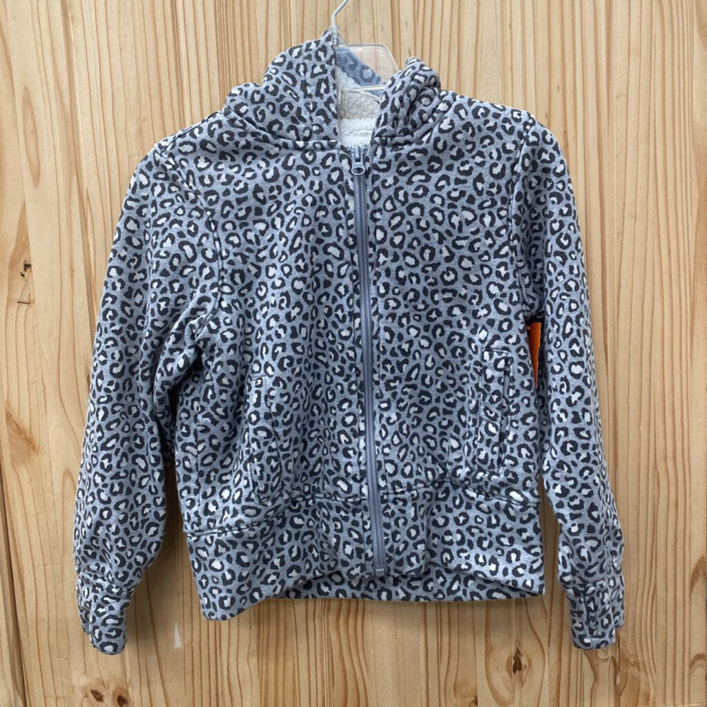 GIRLS OLD NAVY GREY LEOPARD JACKET S 6/7