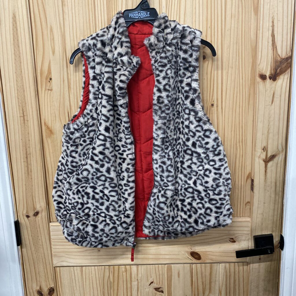 WOMENS LEOPARD/RED VEST